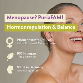 PuriaFAM® Meno, Menobalance, Hormonbalance, Vitamine & Nährstoffe für Frauen in den Wechseljahren