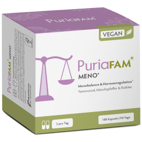 PuriaFAM Meno, 180 Kapseln, Vorderseite Verpackung