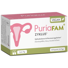 PuriaFAM Zyklus, 60 Kapseln, Vorderseite Verpackung