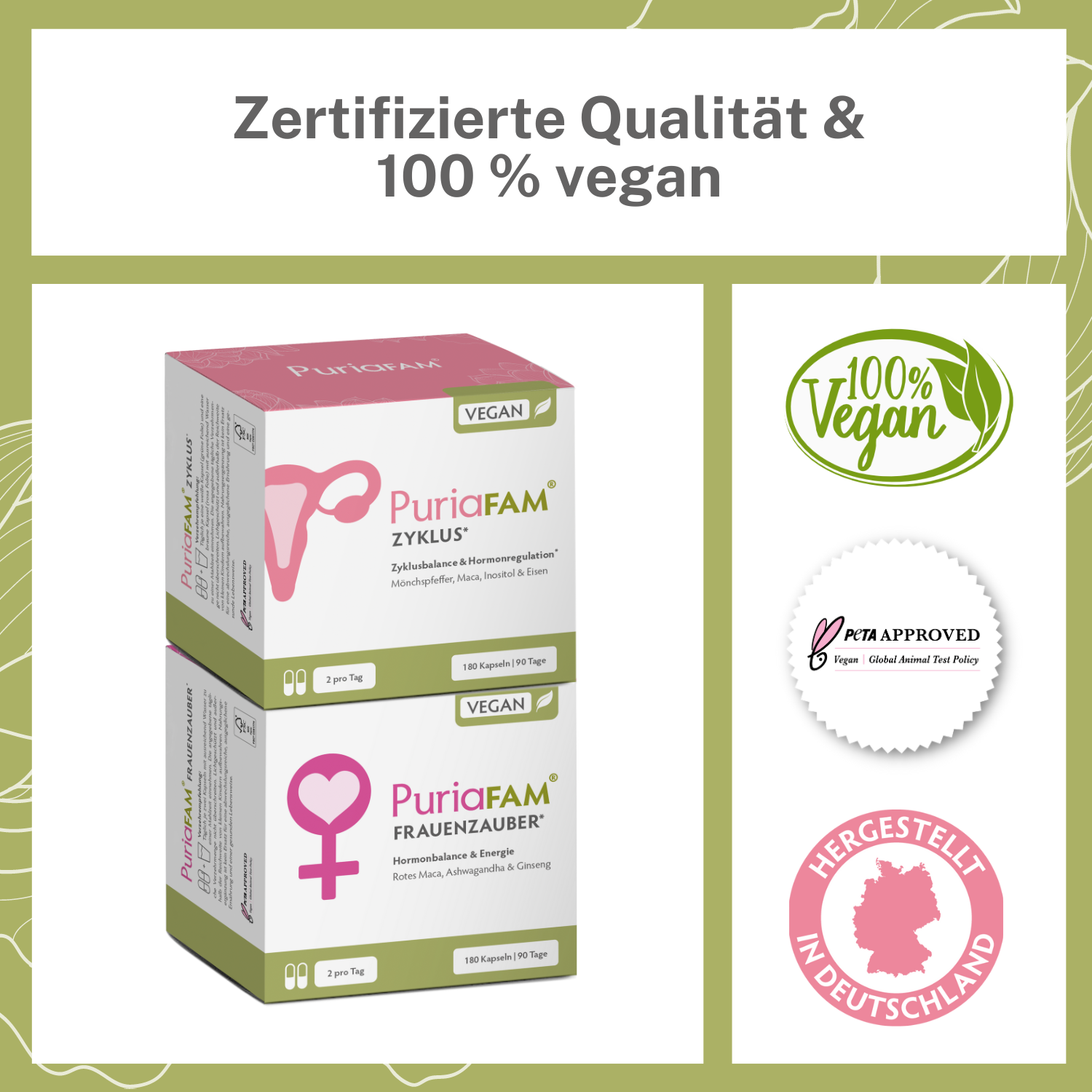 PuriaFAM Zykluszauber Vorteile und Siegel