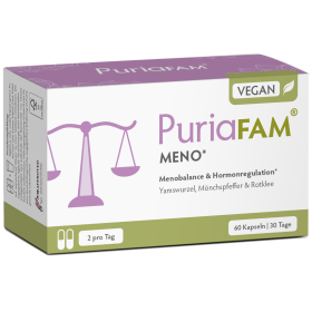 PuriaFAM Meno, 60 Kapseln, Vorderseite Verpackung
